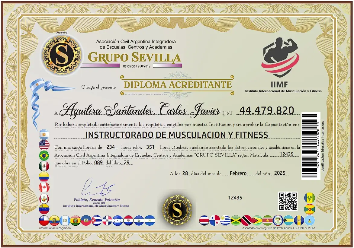 Certifado de entrenador personal