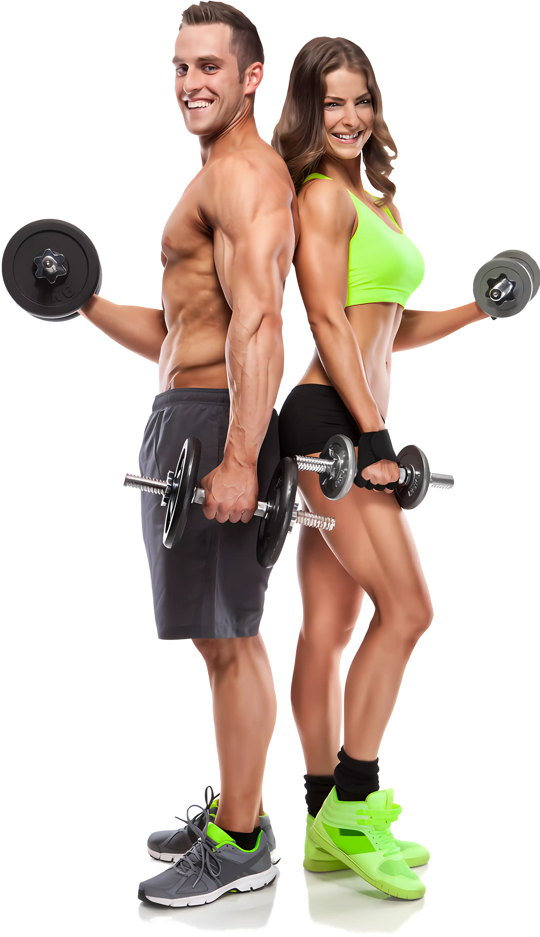 Modelos de fitness mostrando resultados de entrenamiento